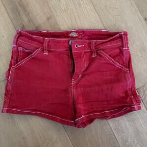 Red Women's Junior Dickies Booty Shorts Size 12